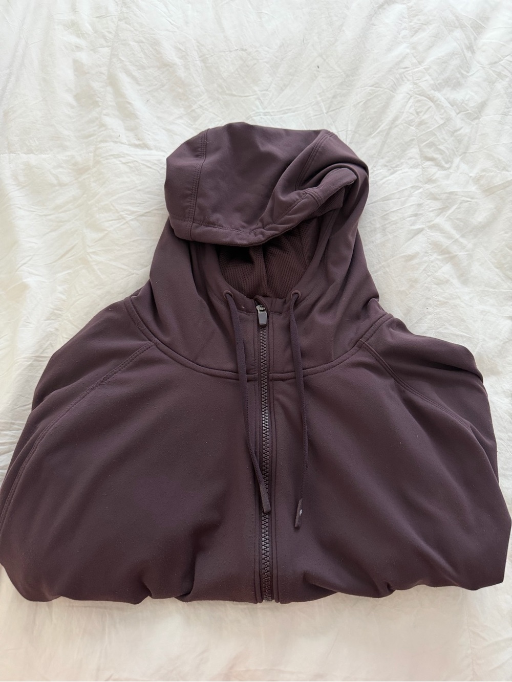 Fabletics Plum Hooded Zip-Up Bomber Jacket